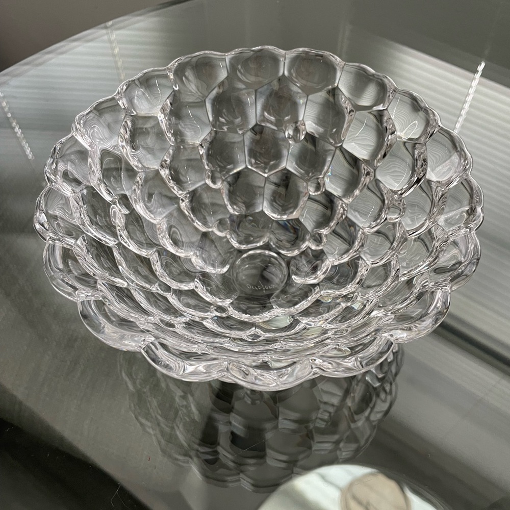 Orrefors raspberry bubble crystal bowl
